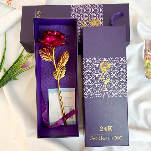 🌹Rose galaxie colorée 24K