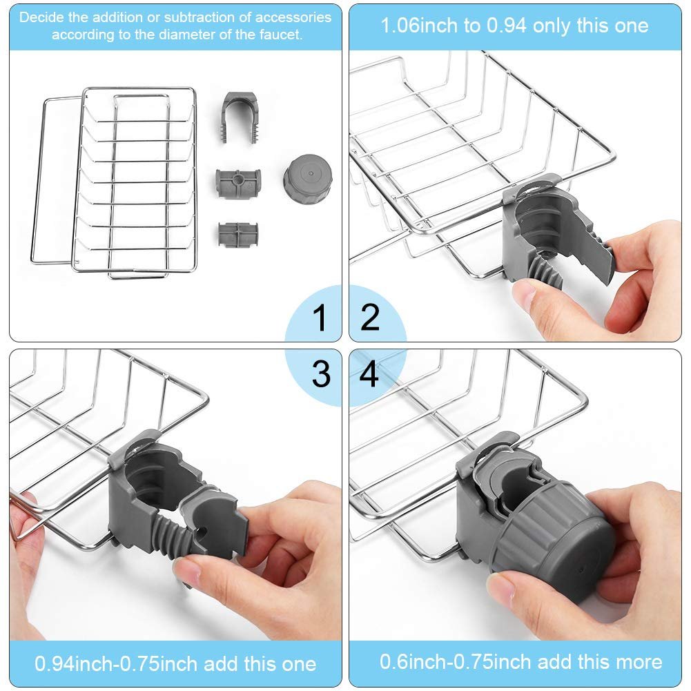 👩‍🍳Support de robinet en acier inoxydable - Un accessoire de rangement parfait pour votre cuisine