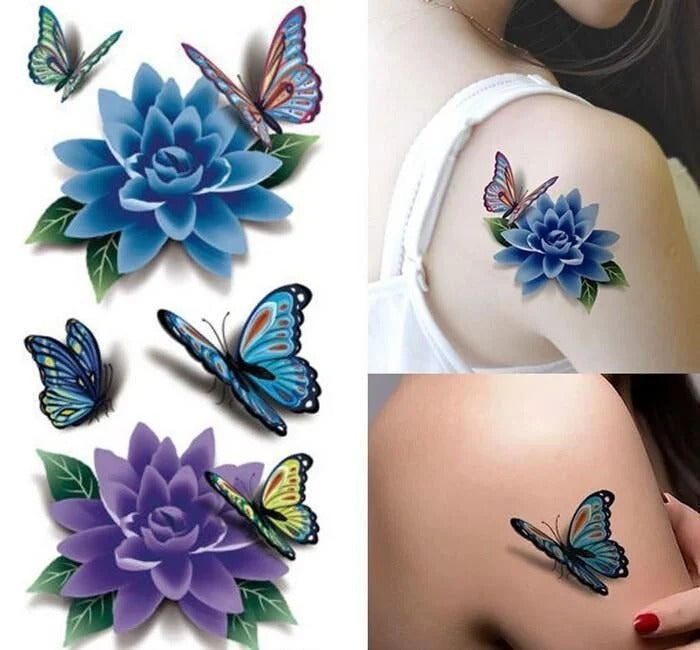 🦋Autocollants de tatouage 3D tendance (10 pièces)