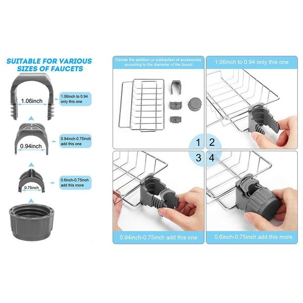 👩‍🍳Support de robinet en acier inoxydable - Un accessoire de rangement parfait pour votre cuisine